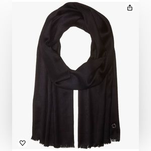 NWT Calvin Klein solid satin feel lightweight pashmina in black